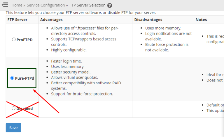 FTP Server in cPanel