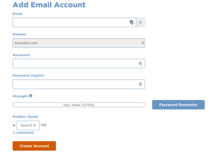 Email Account in cPanel