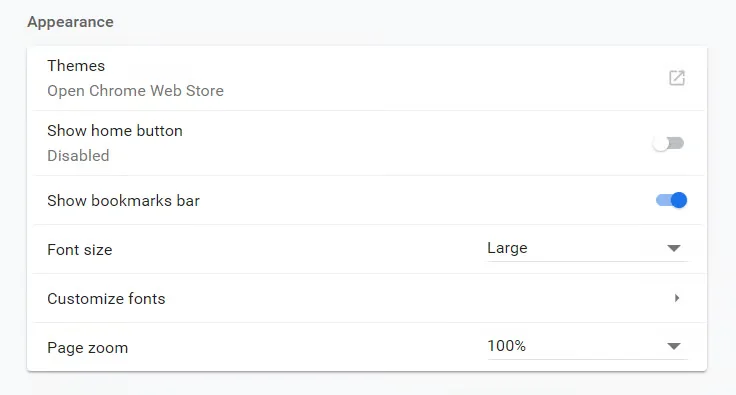 Font Options If Using Chrome 2