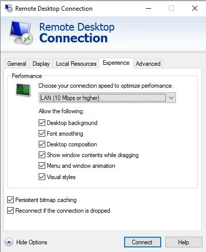 How to enable font smoothing when connecting via RDP 2