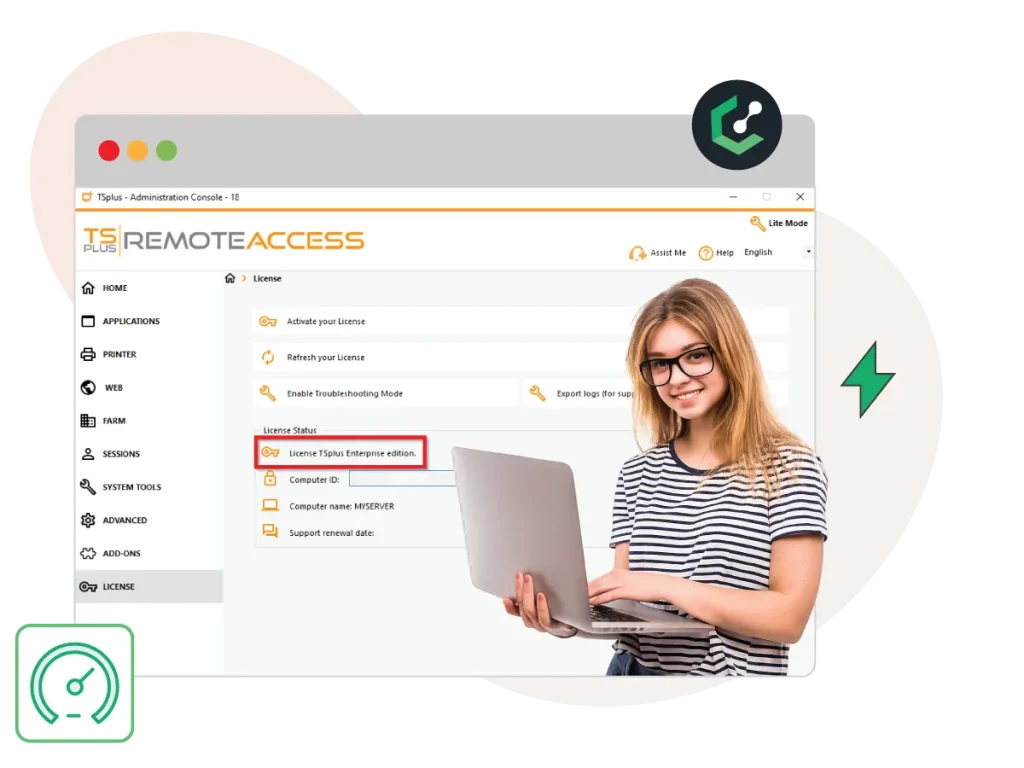 Buy TSplus License–Secure Remote Desktop Application Access with Lease Packet